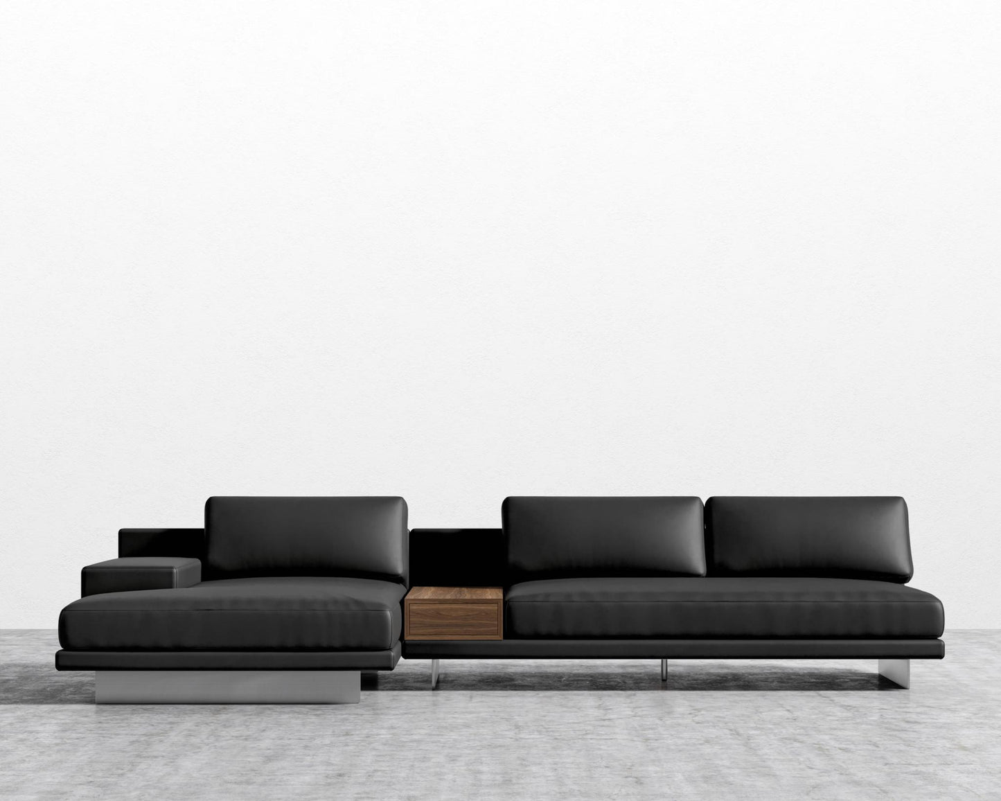 Dresden Sectional Sofa - Microfiber - Jet Black
