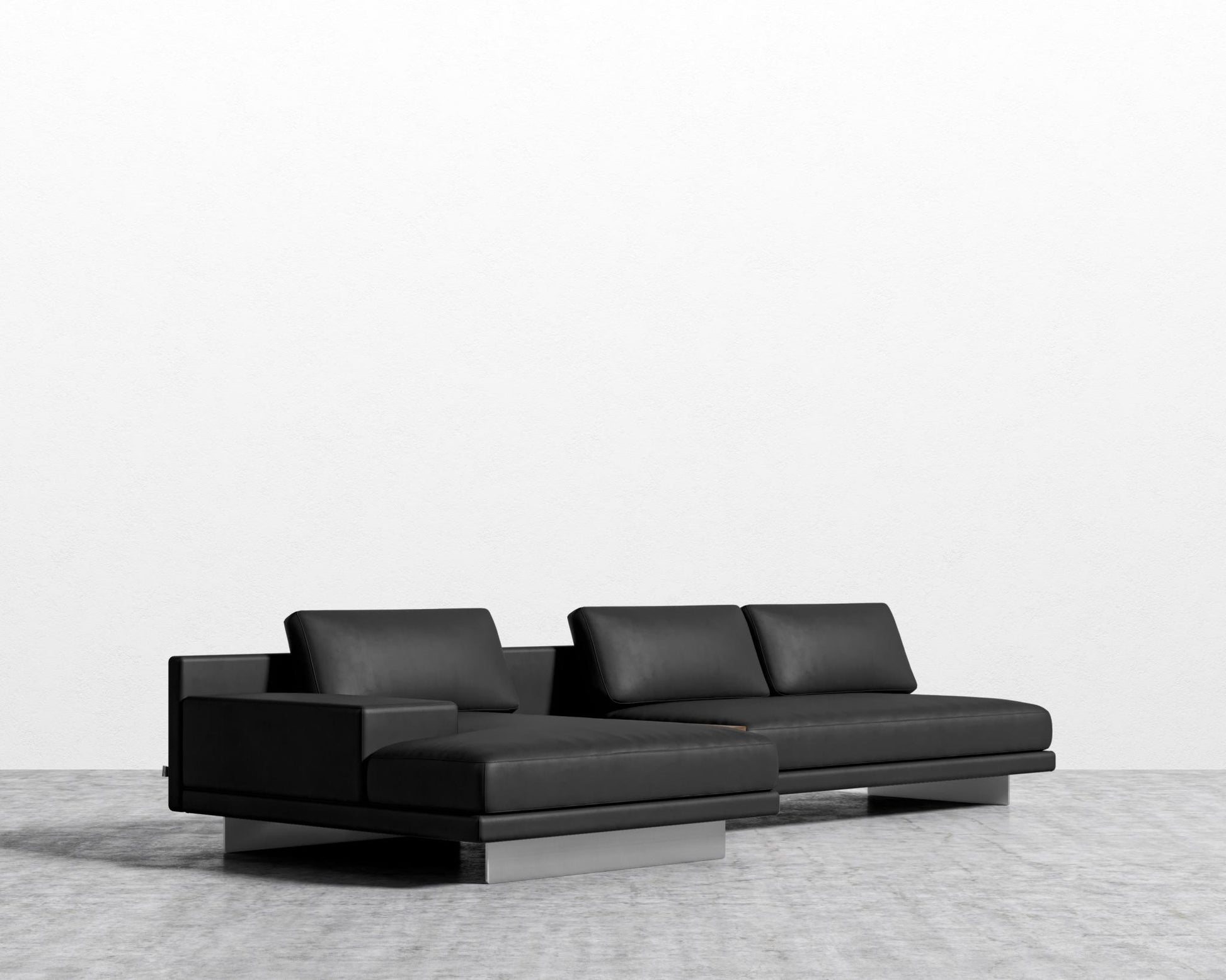 Dresden Sectional Sofa - Microfiber - Jet Black