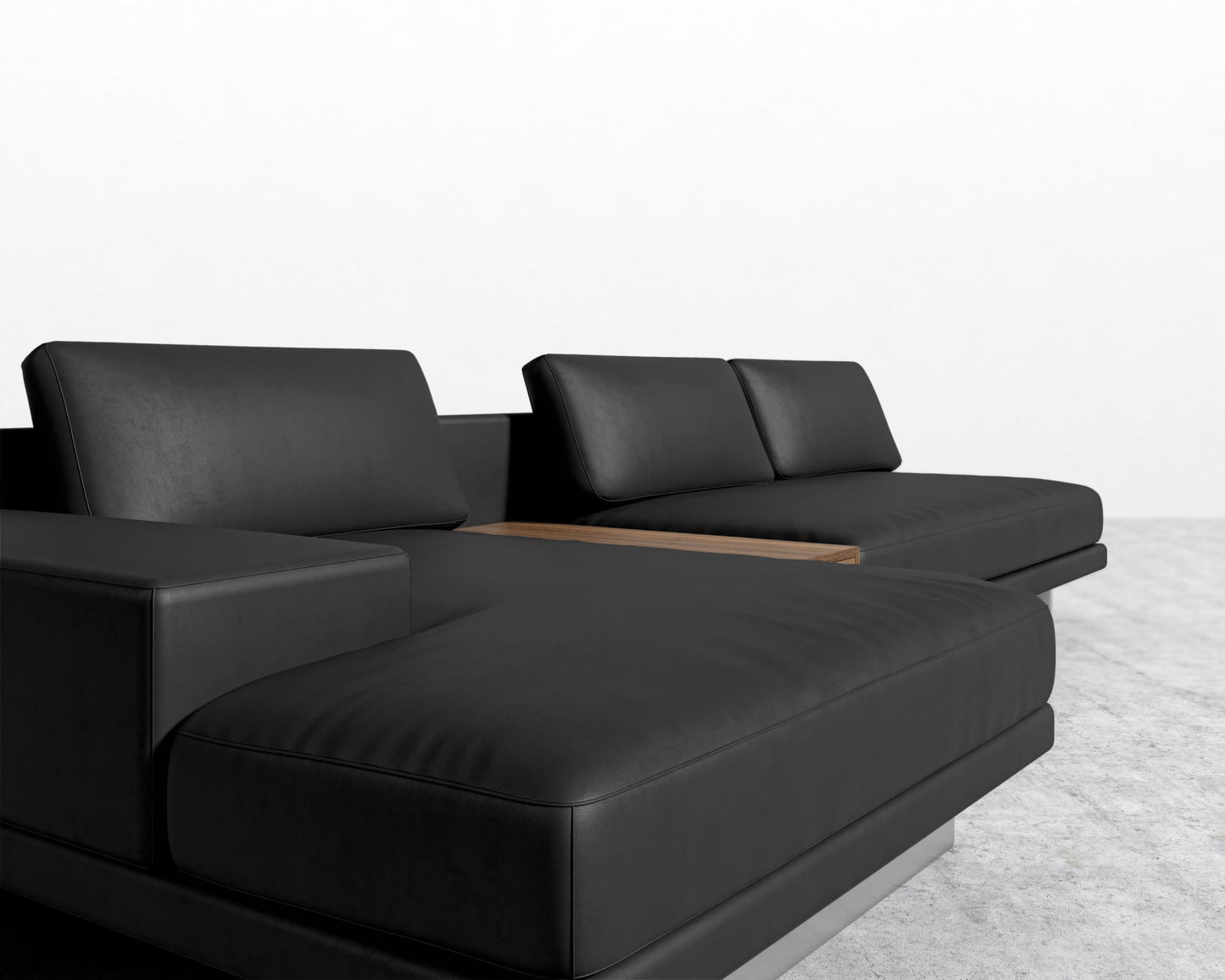Dresden Sectional Sofa - Microfiber - Jet Black