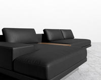 Dresden Sectional Sofa - Microfiber - Jet Black