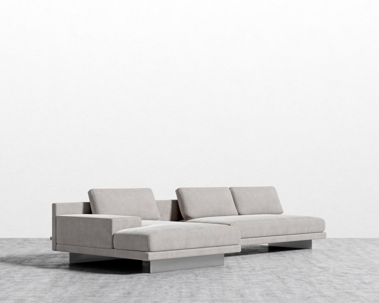 Dresden Sectional Sofa - Venice Vegan Suede - Chiffon