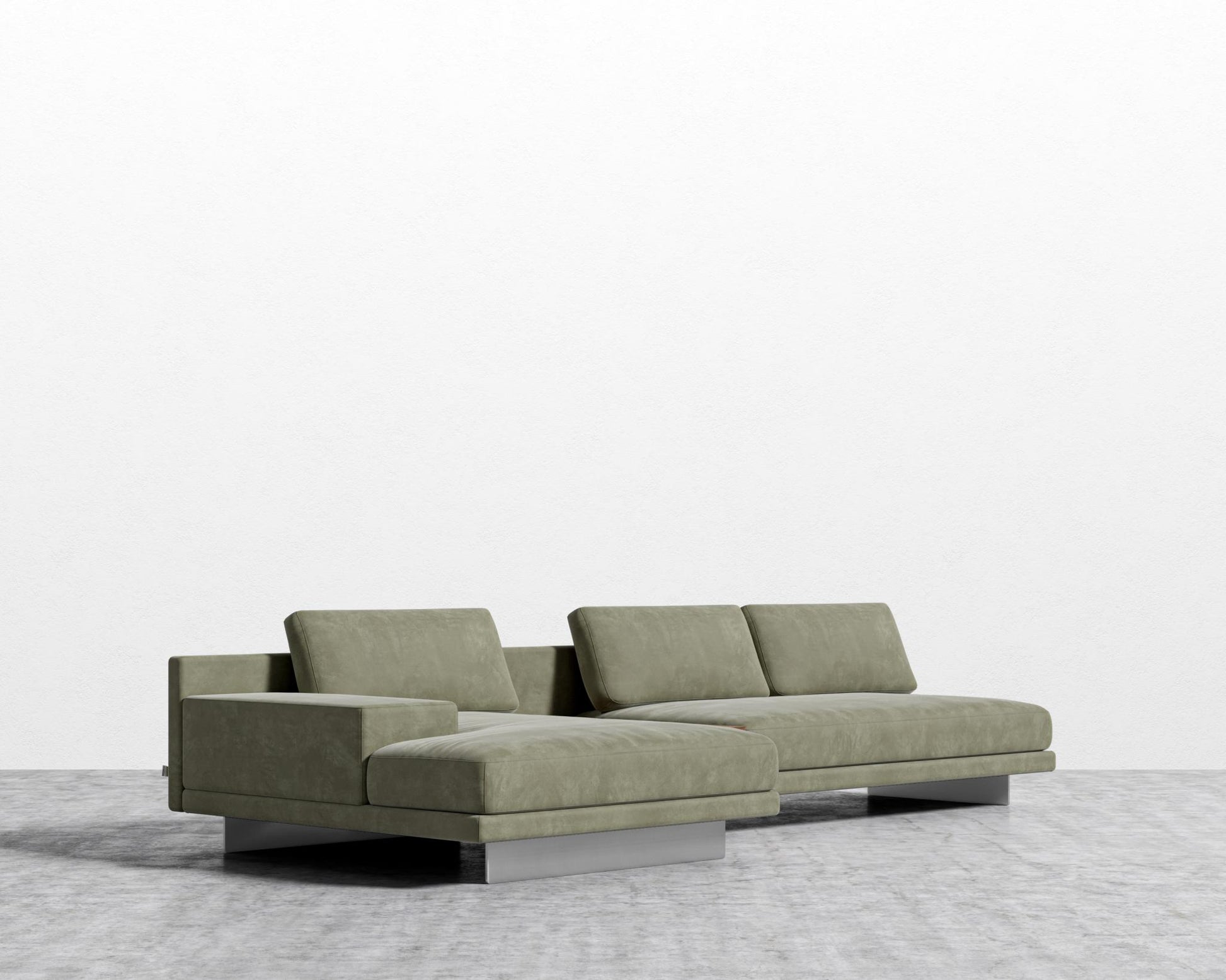 Dresden Sectional Sofa - Venice Vegan Suede - Sage