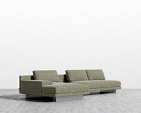 Dresden Sectional Sofa - Venice Vegan Suede - Sage