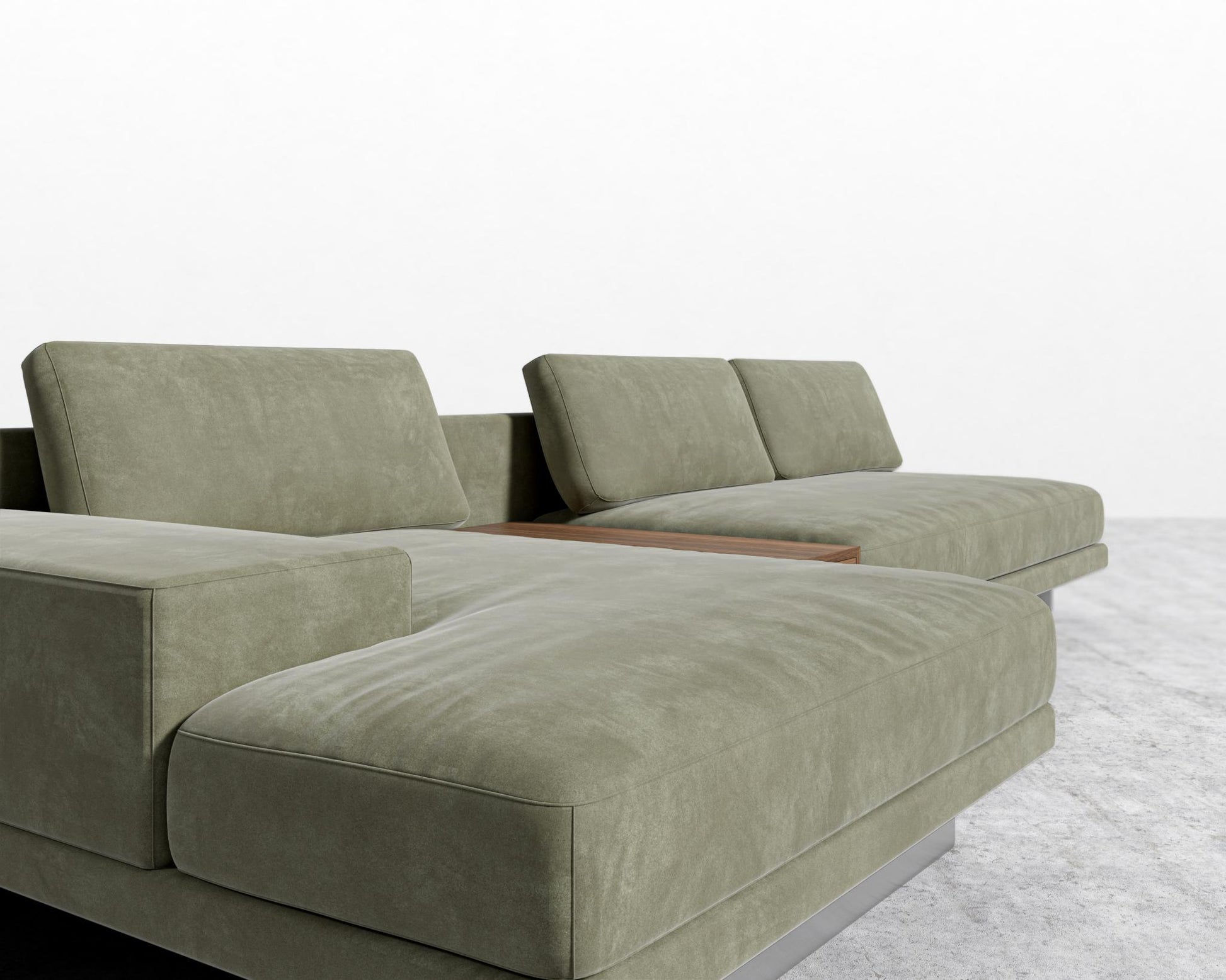 Dresden Sectional Sofa - Venice Vegan Suede - Sage