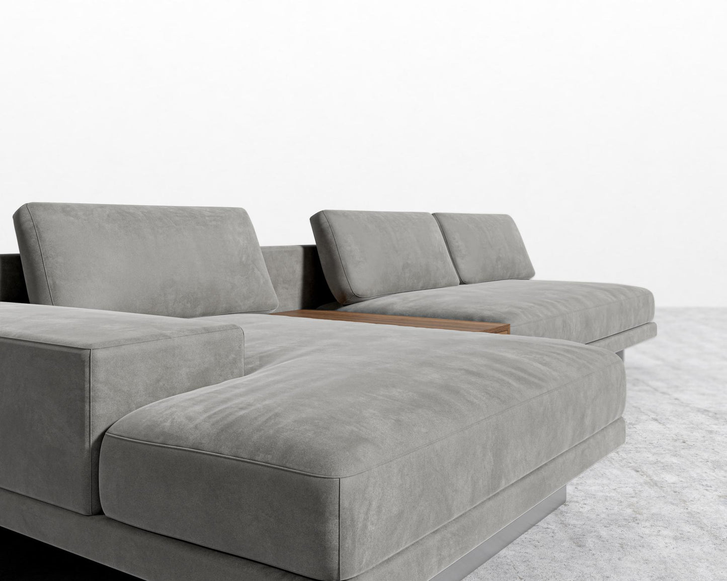 Dresden Sectional Sofa - Venice Vegan Suede - Strato