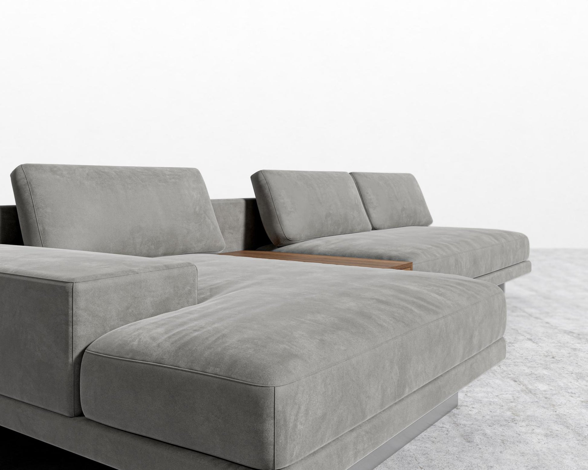 Dresden Sectional Sofa - Venice Vegan Suede - Strato