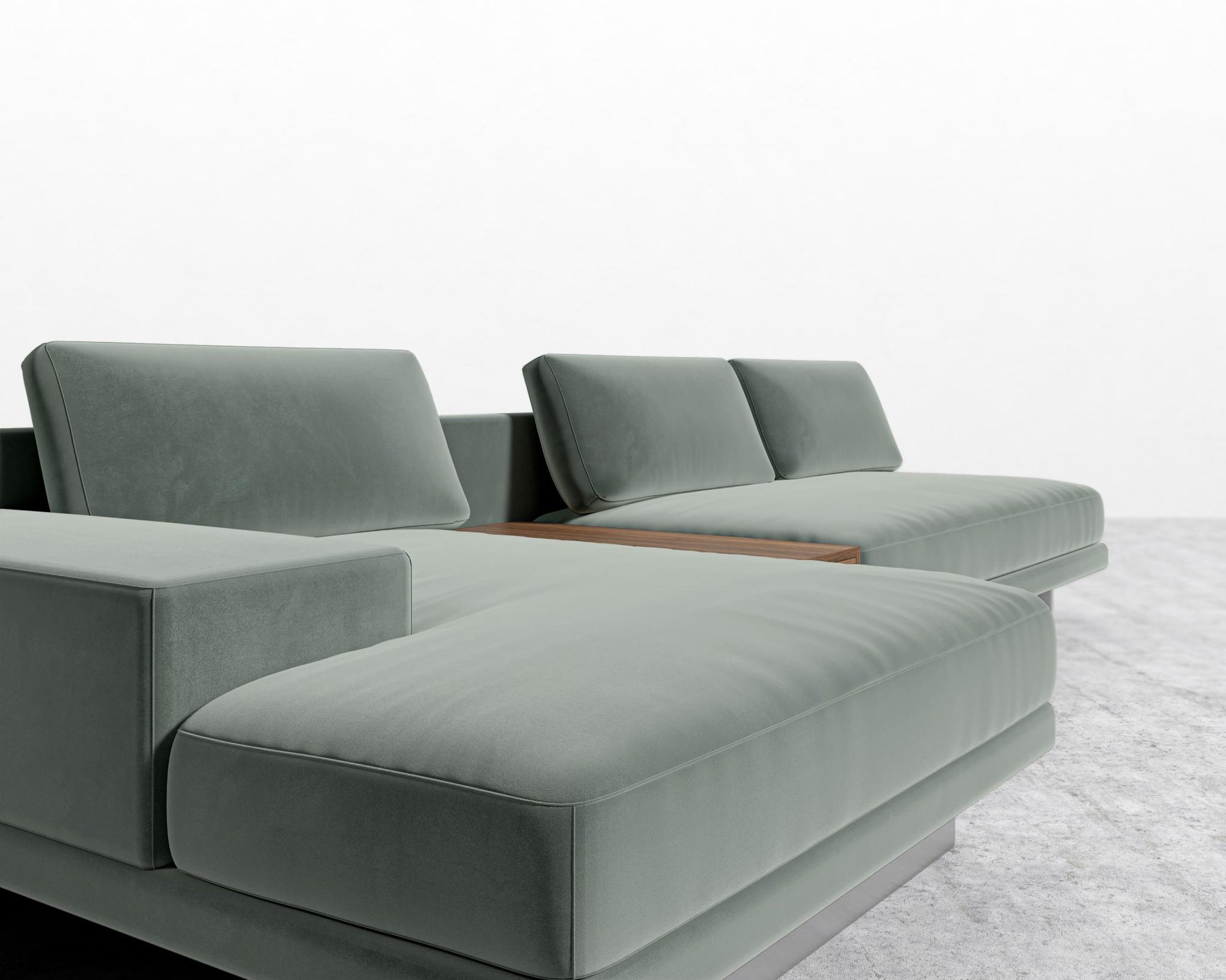 Dresden Sectional Sofa - Plush Velvet - Moonstone