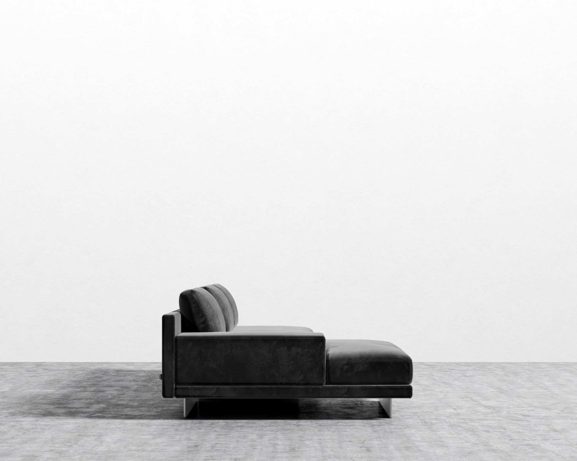 Dresden Sectional Sofa - Plush Velvet - Black