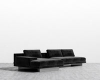 Dresden Sectional Sofa - Plush Velvet - Black