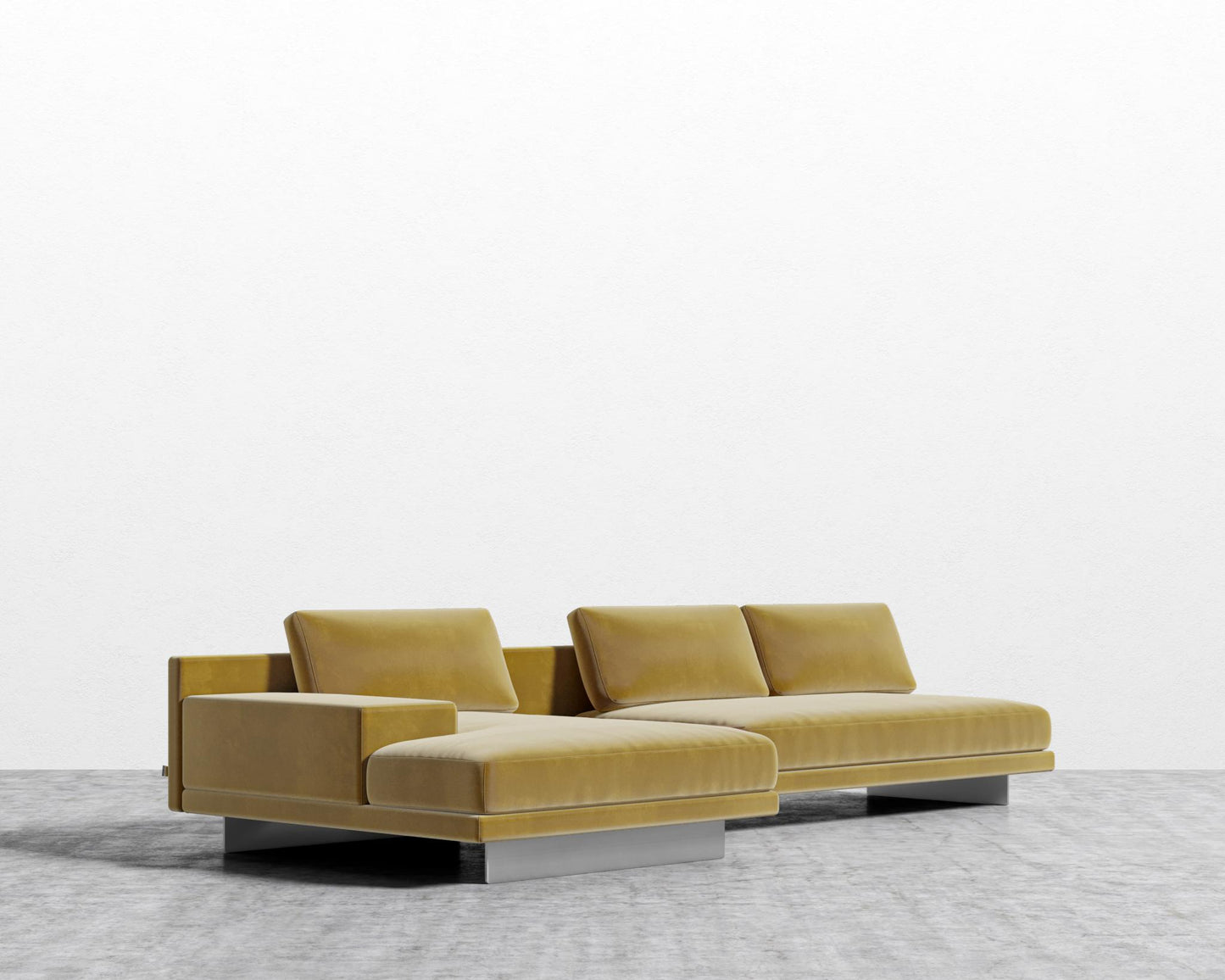 Dresden Sectional Sofa - Plush Velvet - Golden Beryl