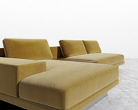 Dresden Sectional Sofa - Plush Velvet - Golden Beryl