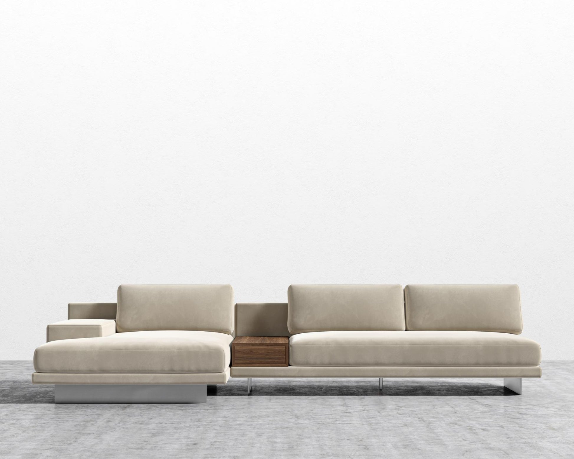 Dresden Sectional Sofa - Plush Velvet - Warm Taupe