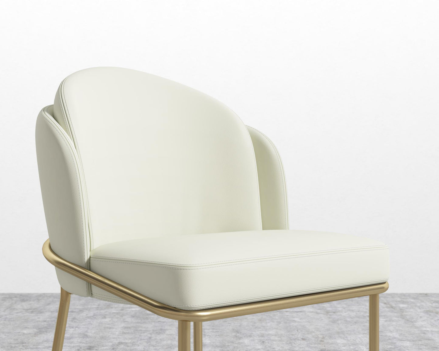 Angelo Chair - PU Leather Monaco Cream - Brass