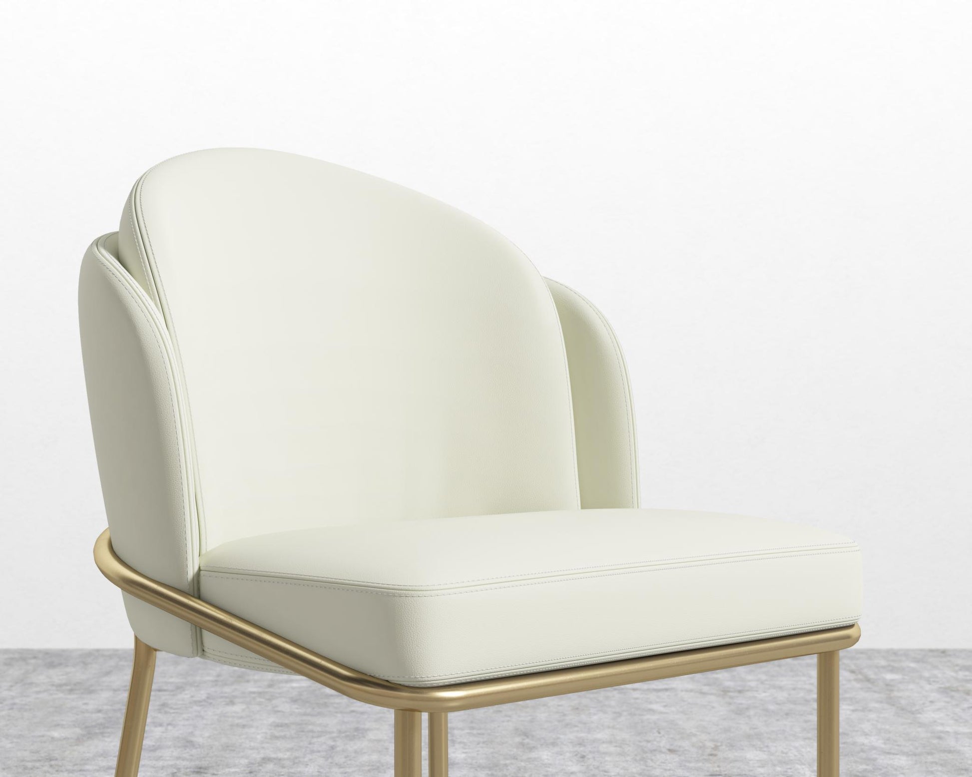 Angelo Chair - PU Leather Monaco Cream - Brass
