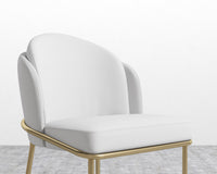 Angelo Chair - PU Leather Monaco White - Brass