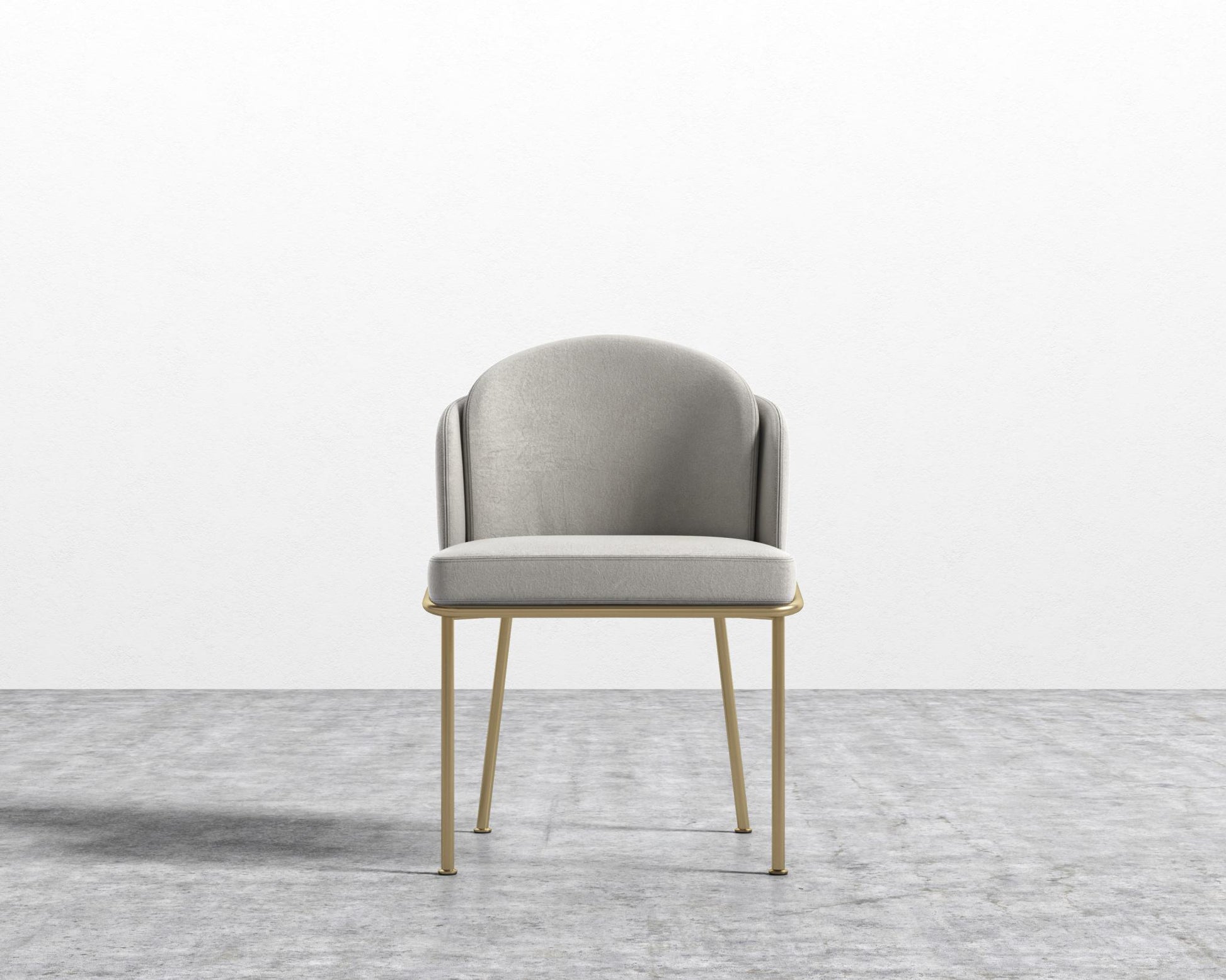 Angelo Dining Chair - Brass - Venice Vegan Suede - Chiffon