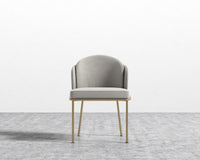 Angelo Dining Chair - Brass - Venice Vegan Suede - Chiffon