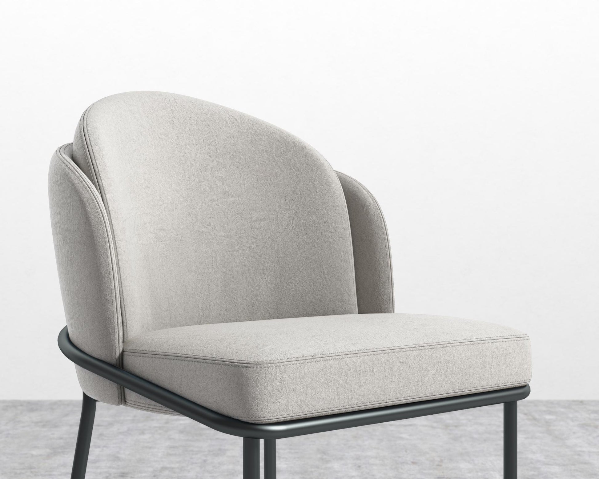 Angelo Dining Chair - Black - Venice Vegan Suede - Chiffon