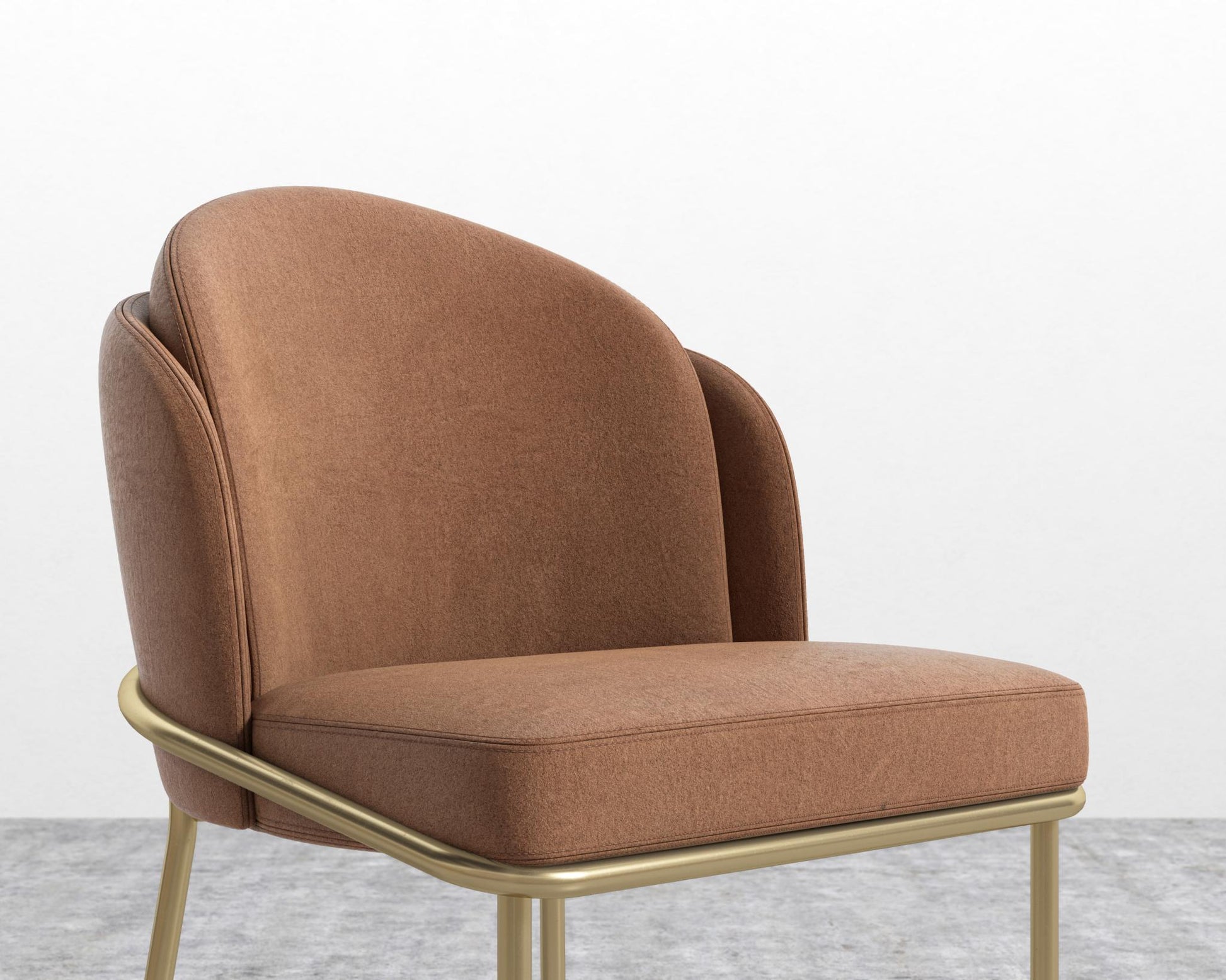 Angelo Dining Chair - Brass - Venice Vegan Suede - Cider