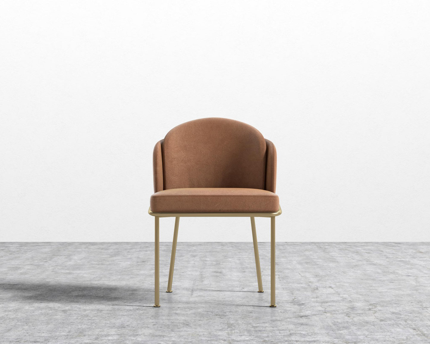 Angelo Dining Chair - Brass - Venice Vegan Suede - Cider