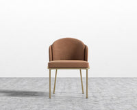Angelo Dining Chair - Brass - Venice Vegan Suede - Cider