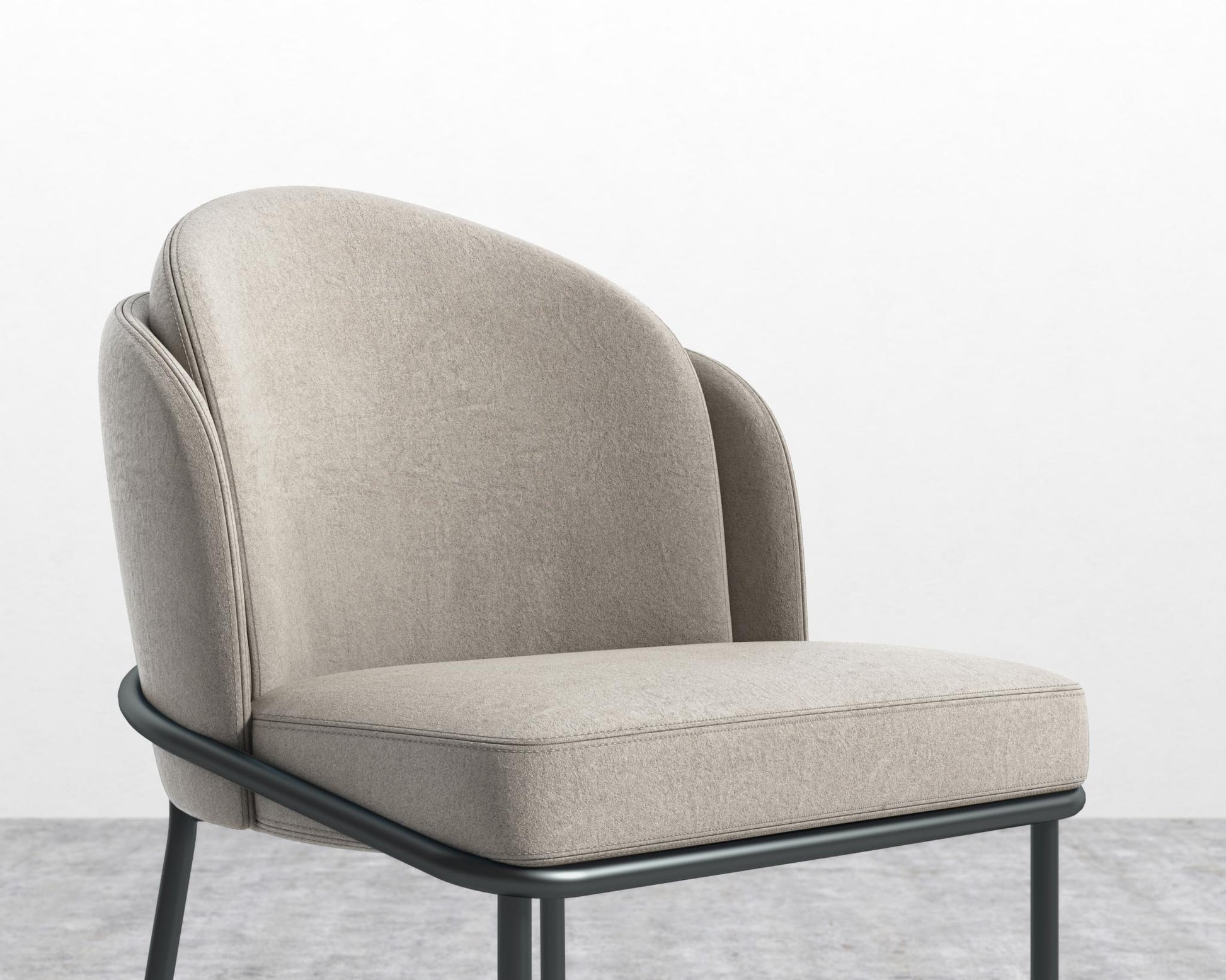 Angelo Dining Chair - Black - Venice Vegan Suede - Latte