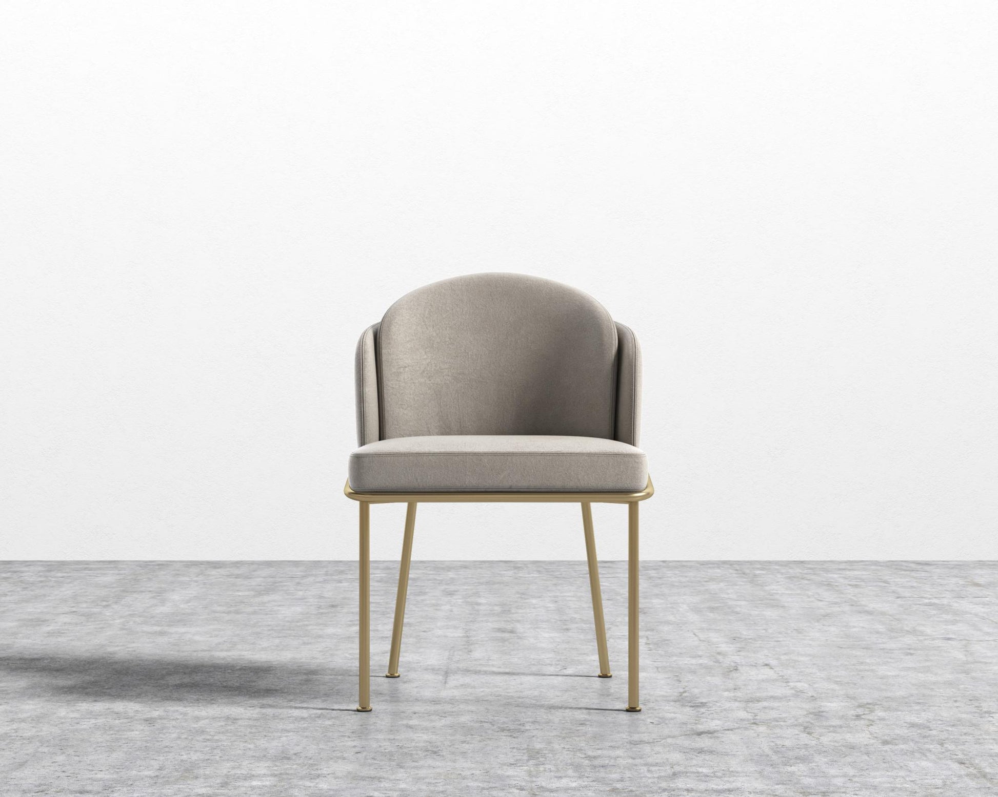 Angelo Dining Chair - Brass - Venice Vegan Suede - Latte