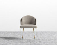 Angelo Dining Chair - Brass - Venice Vegan Suede - Latte