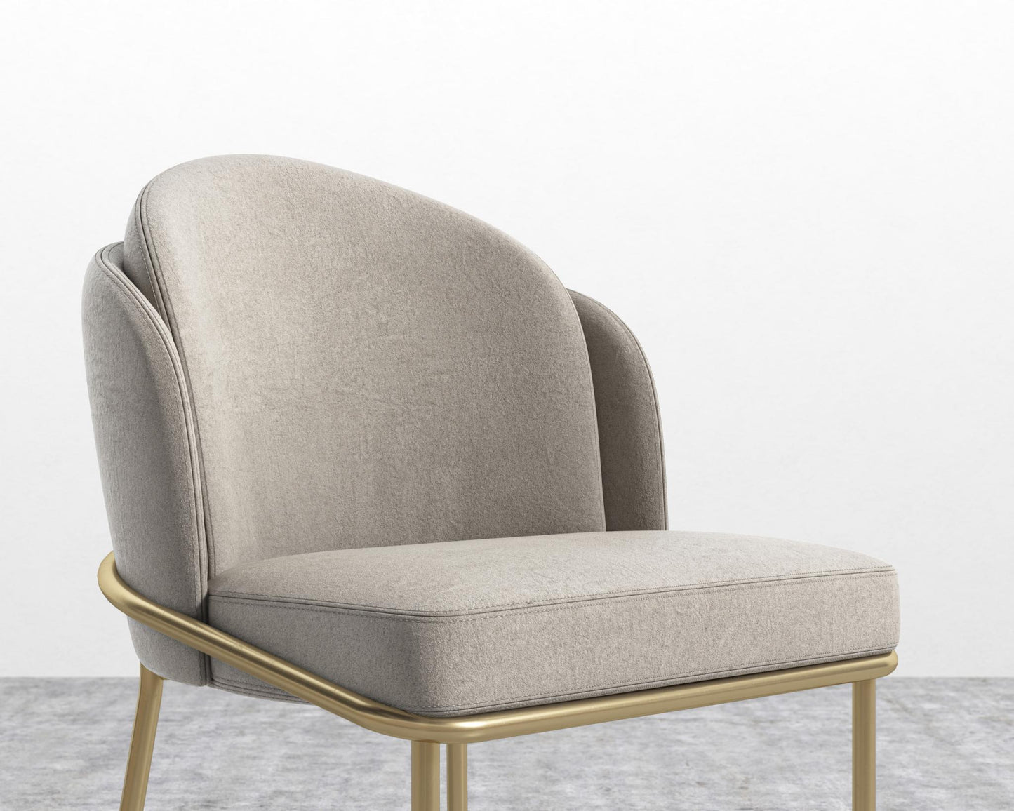 Angelo Dining Chair - Brass - Venice Vegan Suede - Latte
