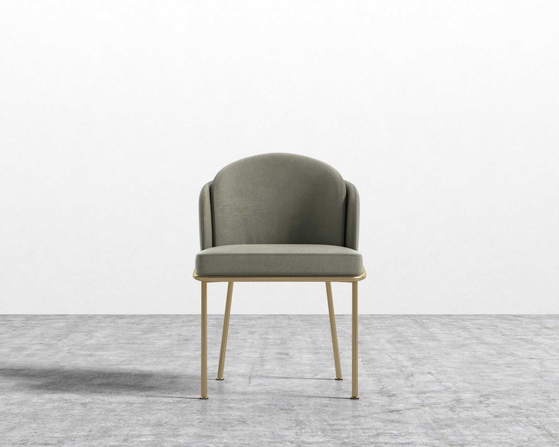 Angelo Dining Chair - Brass - Venice Vegan Suede - Sage