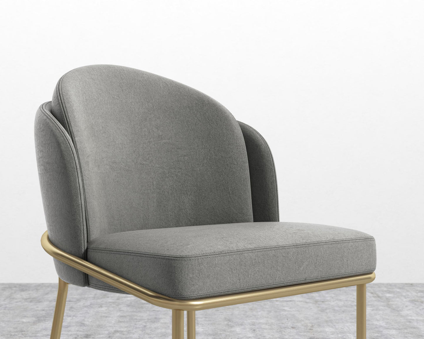 Angelo Dining Chair - Brass - Venice Vegan Suede - Strato
