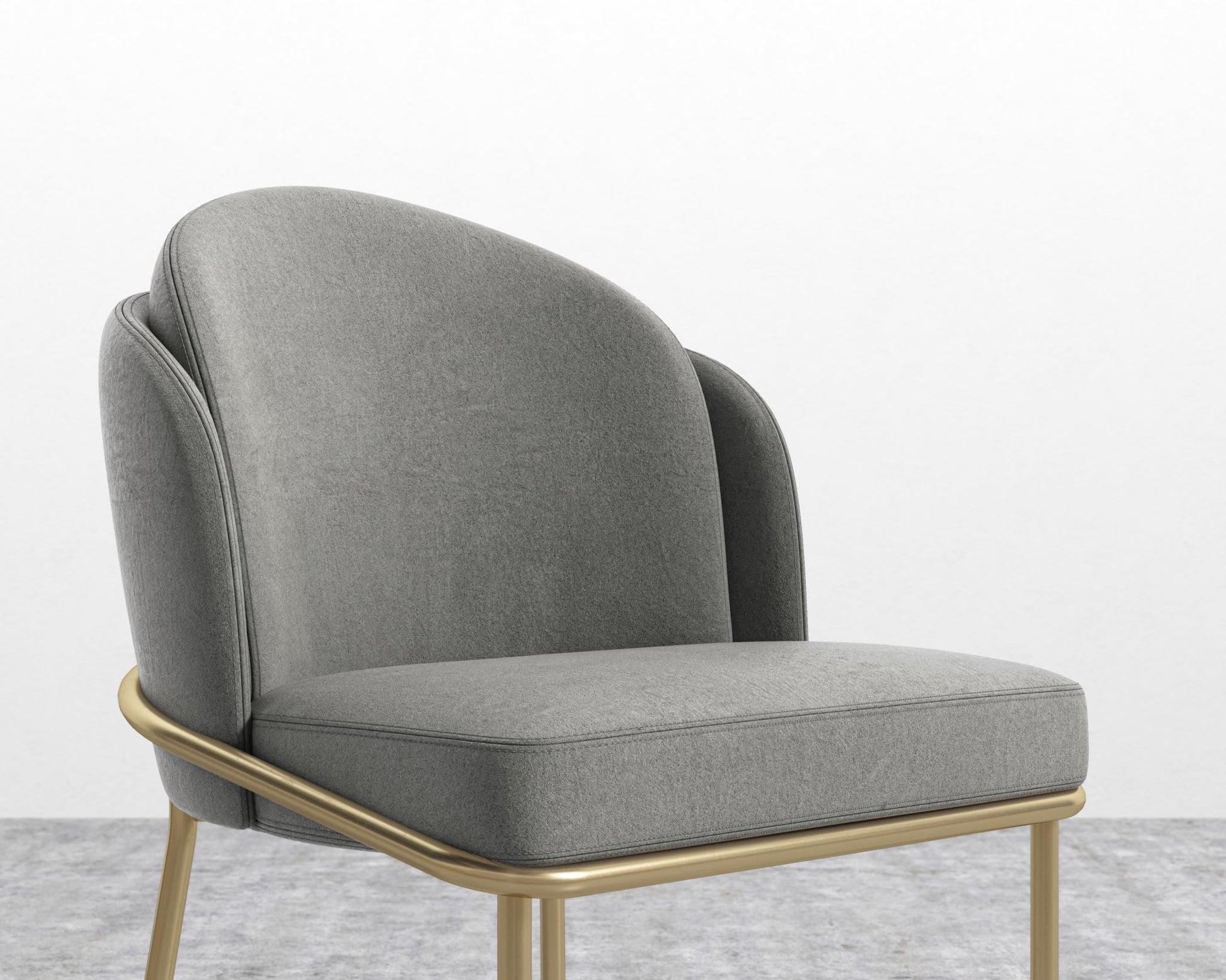 Angelo Dining Chair - Brass - Venice Vegan Suede - Strato