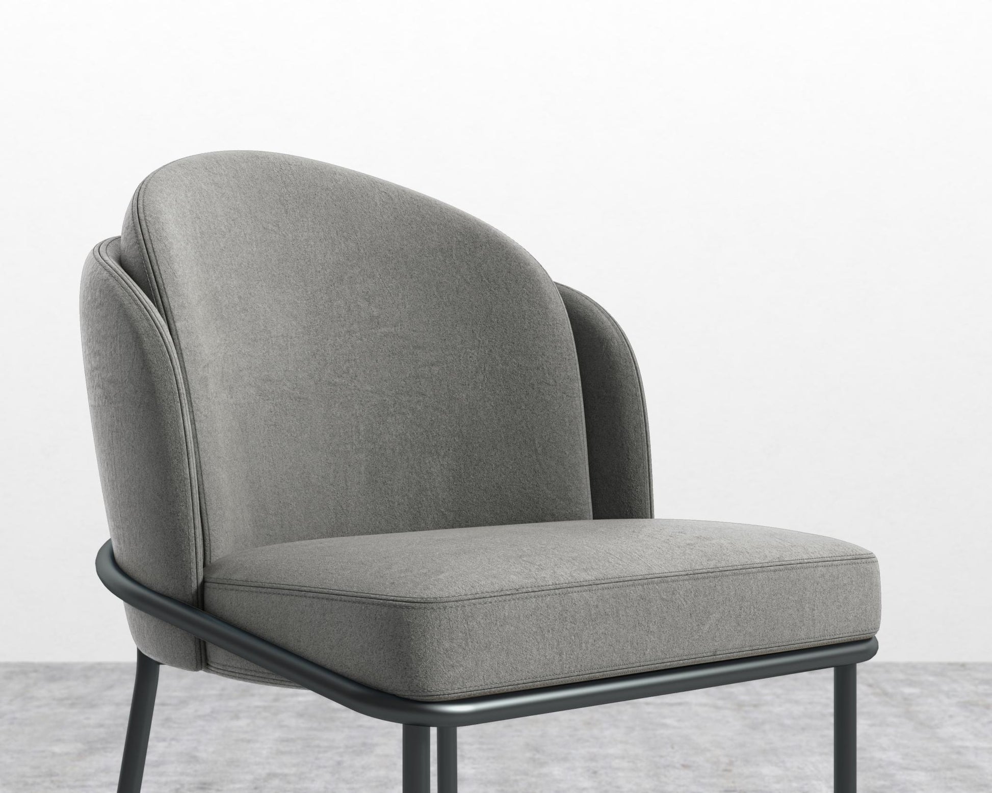 Angelo Dining Chair - Black - Venice Vegan Suede - Strato