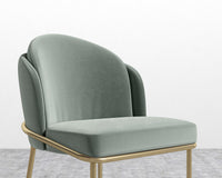 Angelo Dining Chair - Brass - Plush Velvet - Moonstone