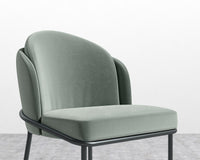 Angelo Dining Chair - Black - Plush Velvet - Moonstone