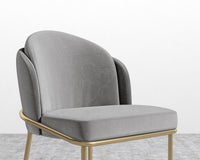 Angelo Dining Chair - Brass - Plush Velvet - Glacier Grey