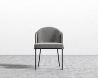 Angelo Dining Chair - Black - Plush Velvet - Glacier Grey