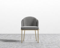 Angelo Dining Chair - Brass - Plush Velvet - Glacier Grey