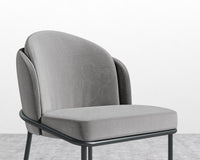 Angelo Dining Chair - Black - Plush Velvet - Glacier Grey
