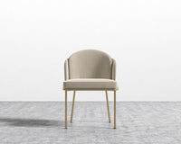 Angelo Dining Chair - Brass - Plush Velvet - Warm Taupe