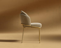 Angelo Dining Chair - Brass - Plush Velvet - Dune