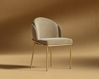 Angelo Dining Chair - Brass - Plush Velvet - Dune