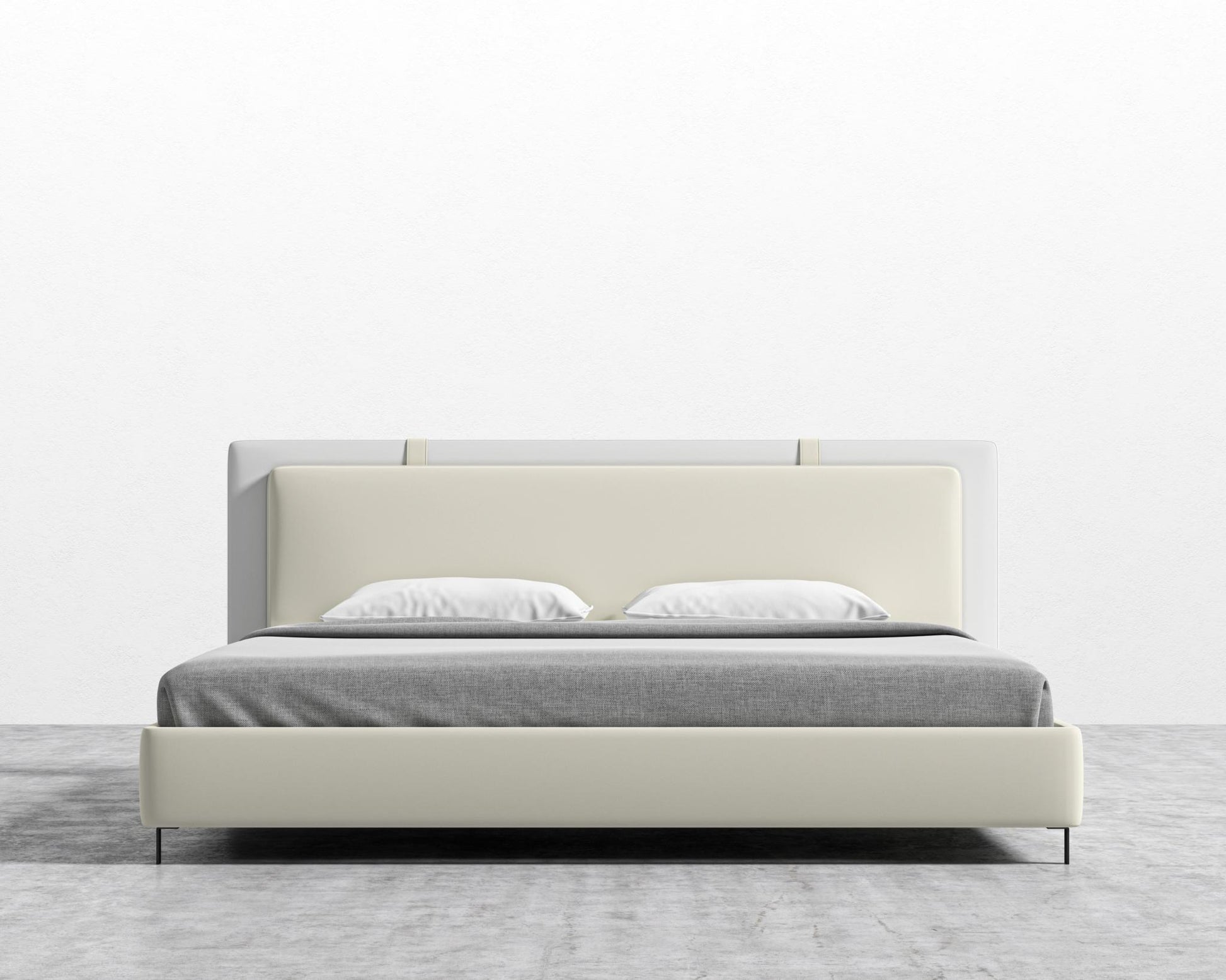 Abigail Bed - King - PU Leather - Monaco Cream