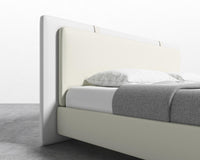 Abigail Bed - King - PU Leather - Monaco Cream