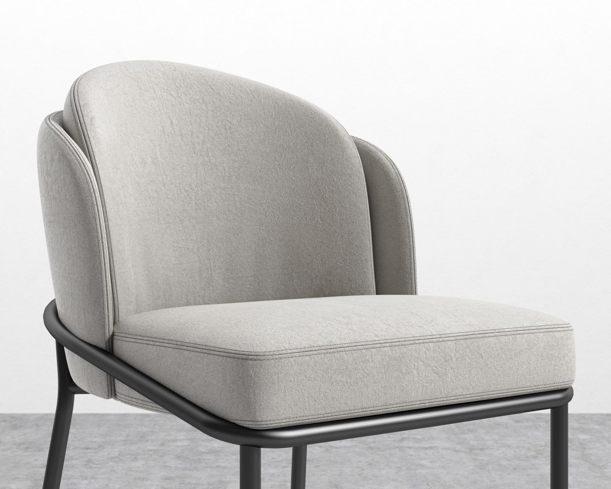 Angelo Counter Stool - Venice Suede - Chiffon - Black