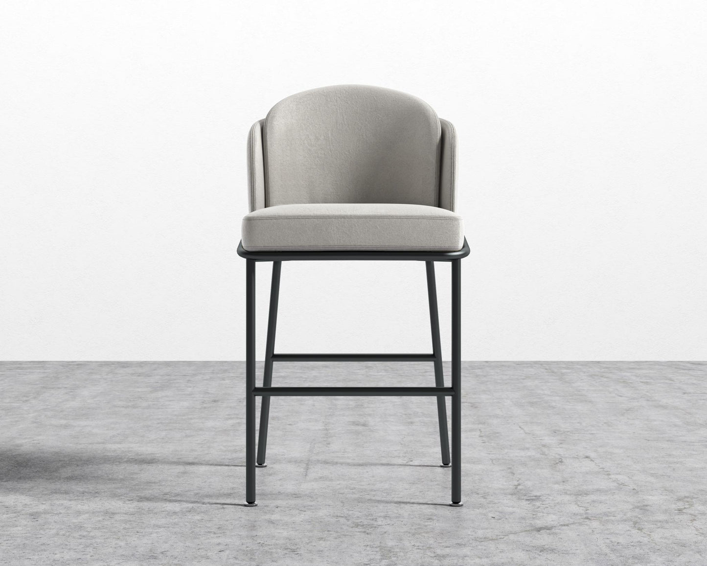 Angelo Counter Stool - Venice Suede - Chiffon - Black