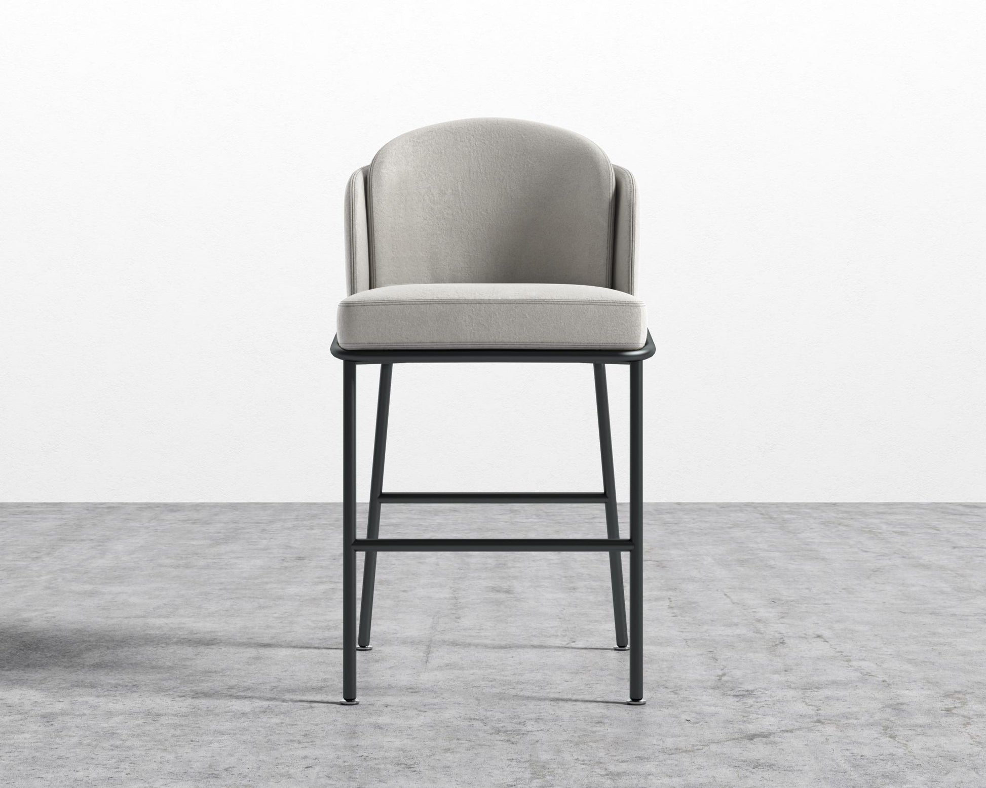 Angelo Counter Stool - Venice Suede - Chiffon - Black