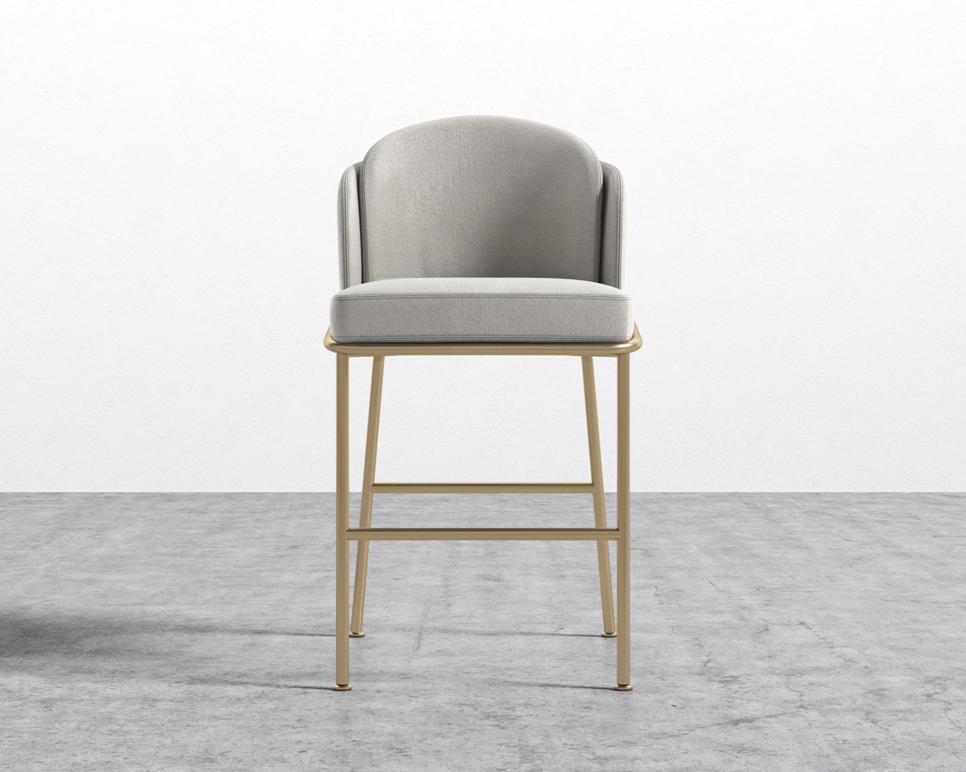 Angelo Counter Stool - Venice Suede - Chiffon - Brass