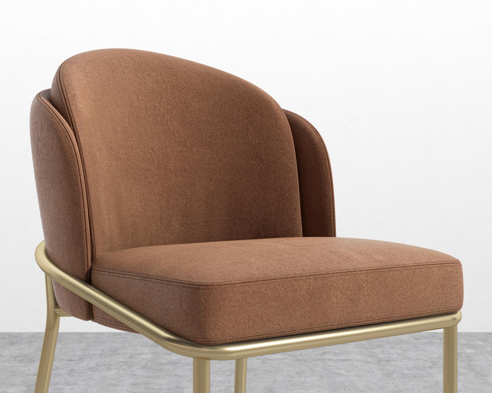 Angelo Counter Stool - Venice Suede - Cider - Brass