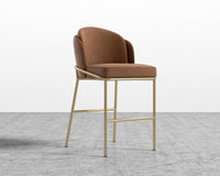 Angelo Counter Stool - Venice Suede - Cider - Brass